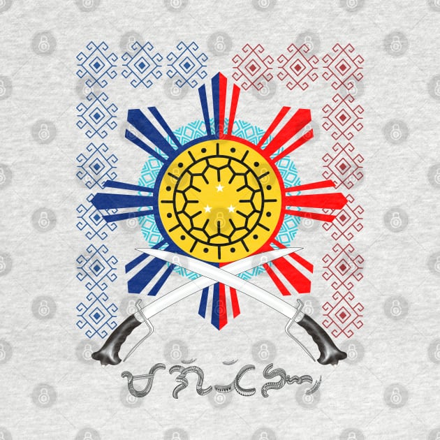 Philippine Sun / Philippine Swords (Ginunting) / Baybayin word Magiting (Heroic/Patriotic) by Pirma Pinas